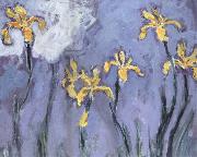 Yellow Irises with Pink Cloud Claude Monet